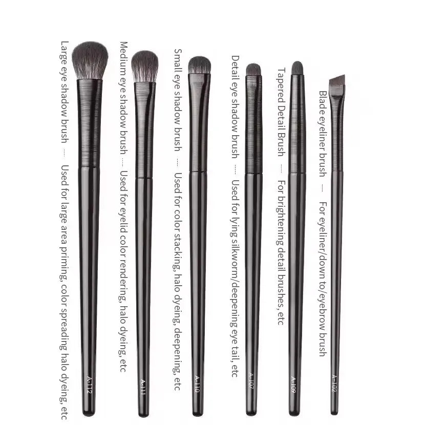 6-Piece Eye Makeup Brush Set – Eyeshadow, Liner & Brow Eye Makeup Brush Set HIP