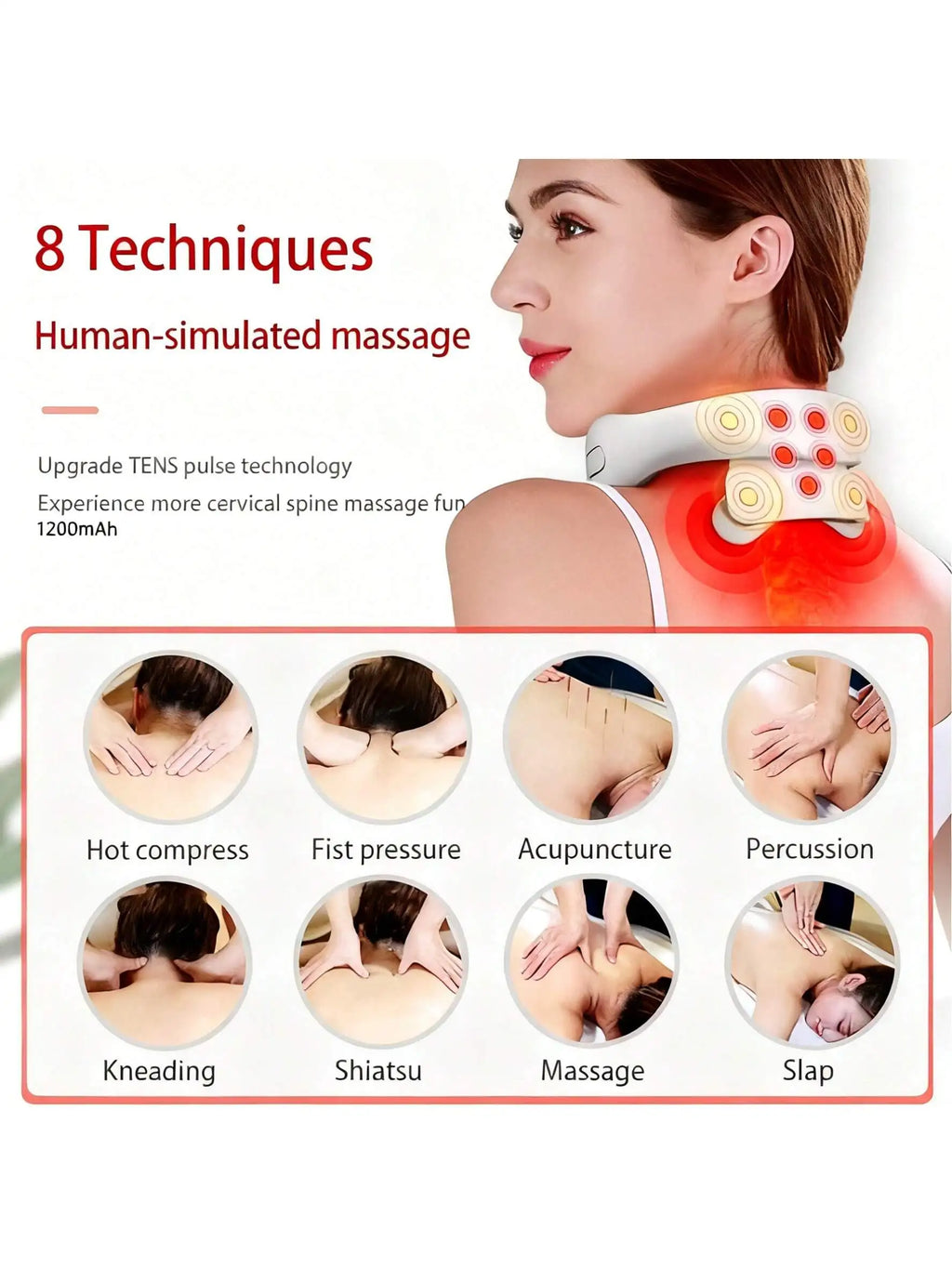 Smart Neck Massager – 5 Modes, Portable & Ergonomic Neck Massager HIP
