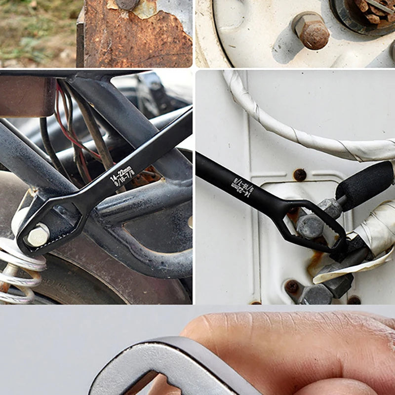 Double-Head Self-Tightening Adjustable Spanner Wrench 8–22mm Adjustable Spanner Wrench HIP