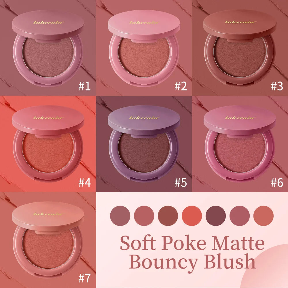 Soft Poke Blush Palette Free Brush Included Velvety Matte Nude Blush Natural Beginner Face Makeup Cosmetics for Women HIP