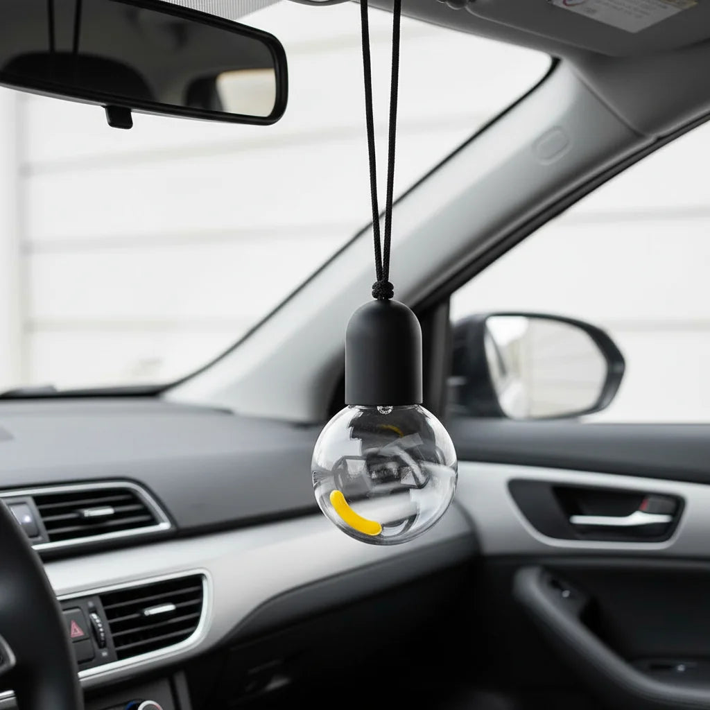 90mm Mini Bulb Car Pendant Hanging Ornament With Yellow Accent Small Clear Decorative Bulb For Car Rearview Mirror Interior HIP