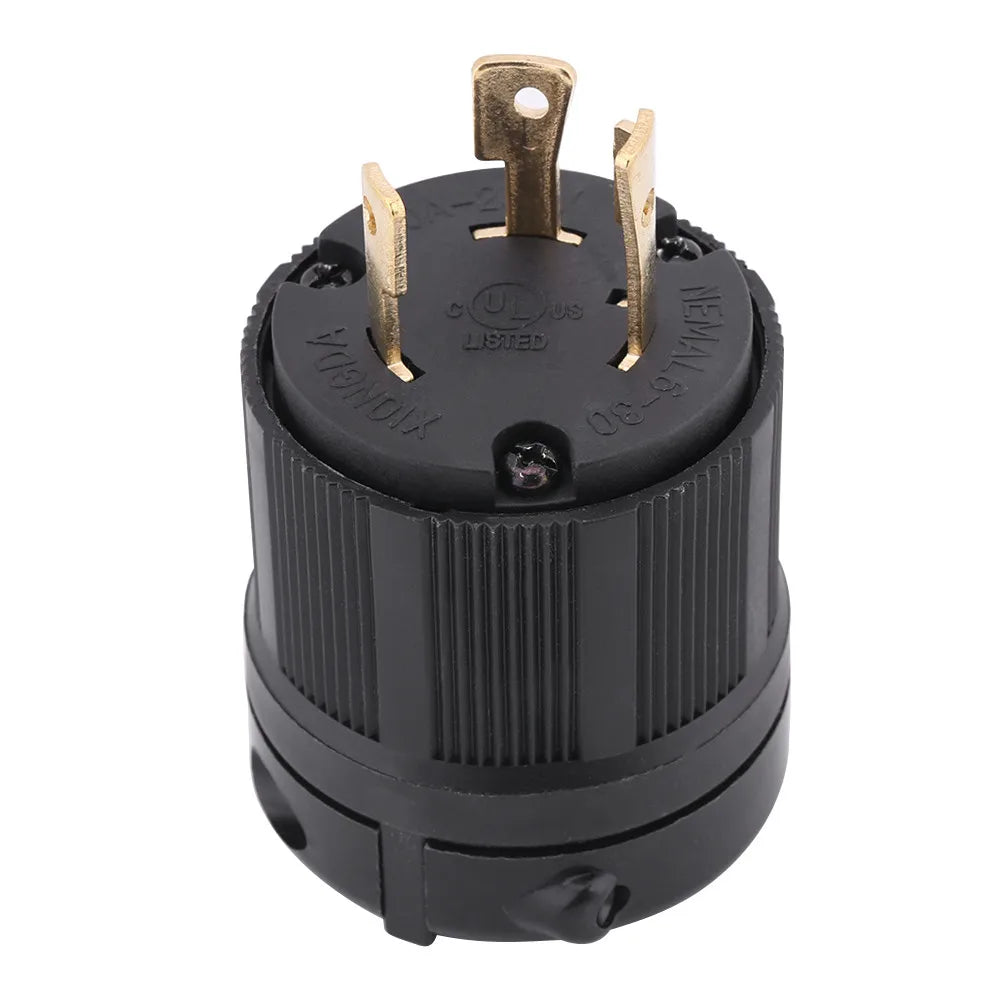 NEMA L6-30P Plug Plug Connector Twist Lock Generator Plug NEMA L6-30P 30A 250V 3 Wire Twist Lock Electrical Plug Connector HIP