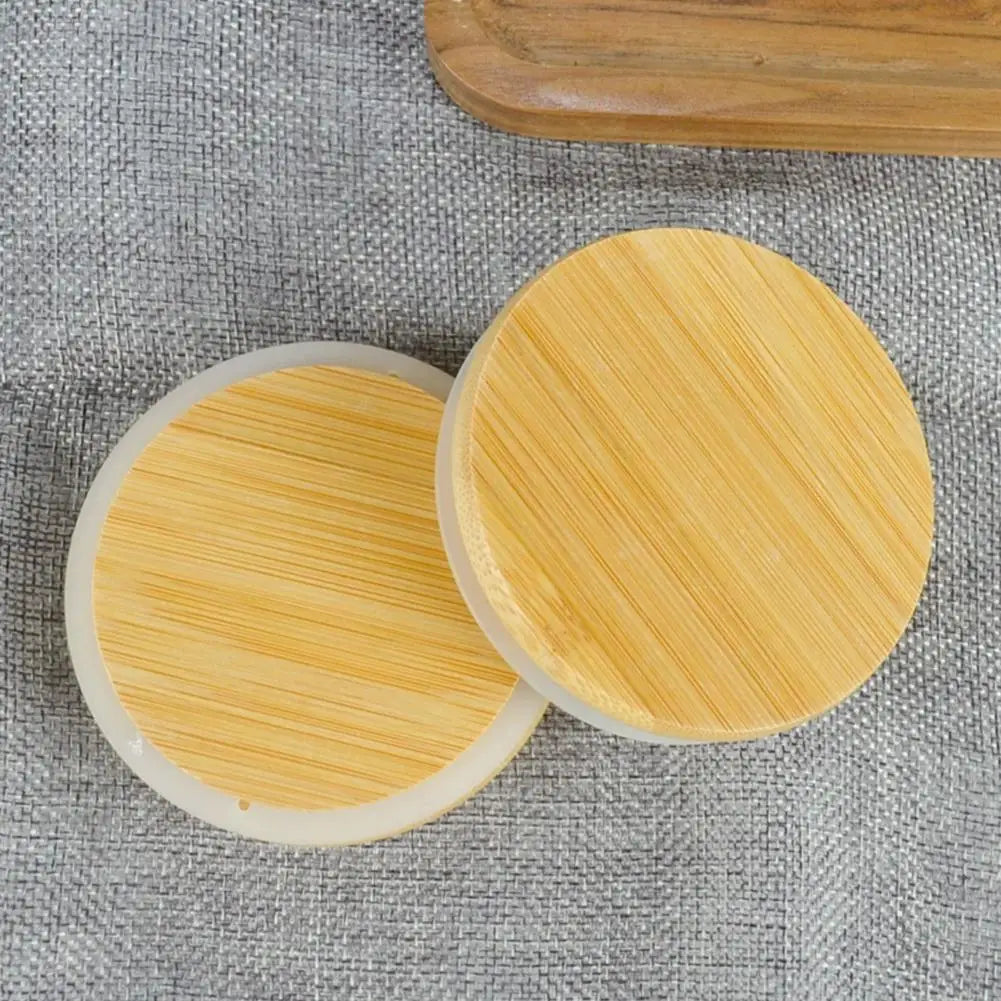 Wood Mason Jar Lid Reusable Canning Caps Various Sizes Bottle Sealing Caps Wide Mouth Cover Wood Lids Kitchen Organization HIP