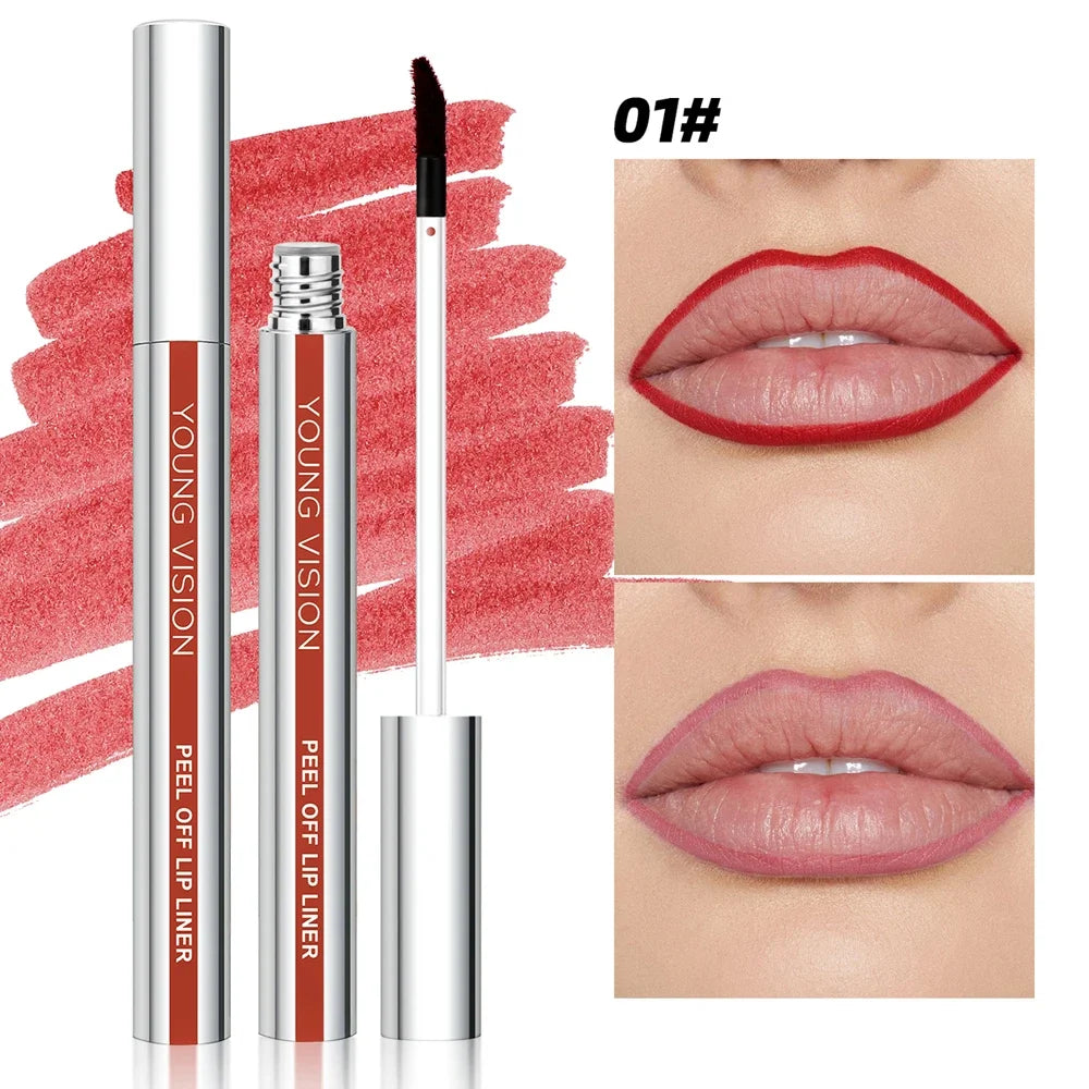 Waterproof Lip Liner Peel Off Tattoo Lipgloss Waterproof Long Lasting Matte Lip Tint Brown Contour Tear-off Lips Stain Cosmetics HIP 01 2