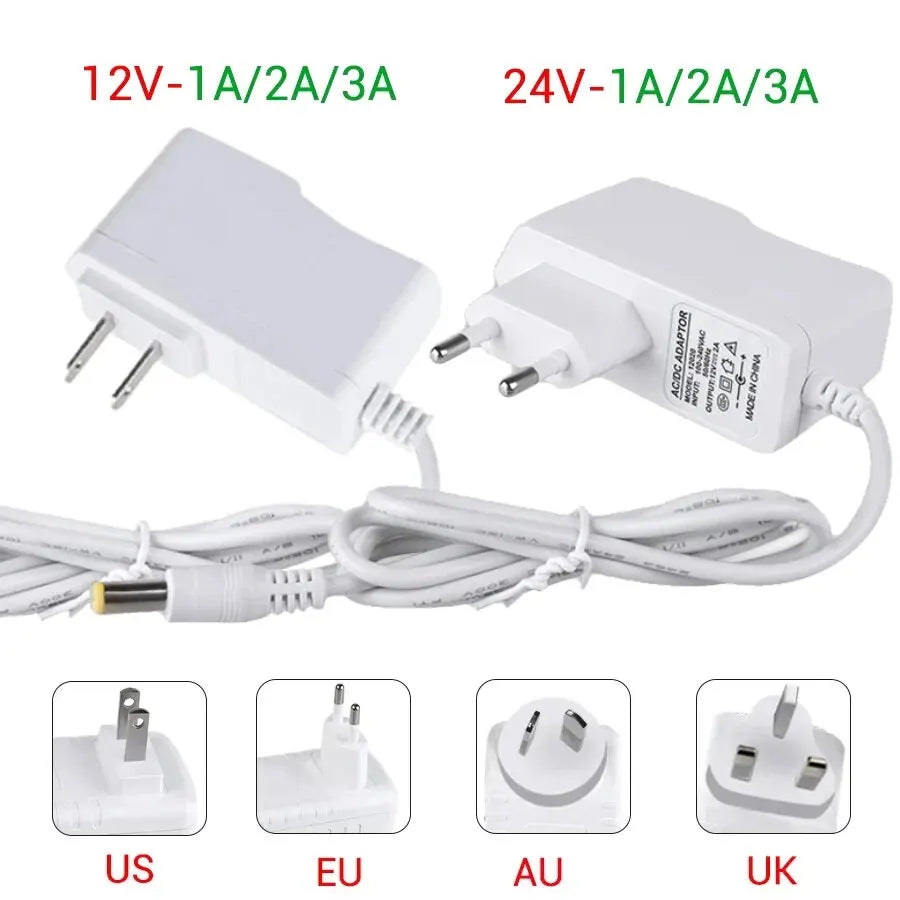 AC 100-240V to DC 12V 24V 1A 2A 3A LED Driver Transformer 12 Volt Switching Power Supply Adapter Converter Charger For LED Strip HIP 24V 1A US