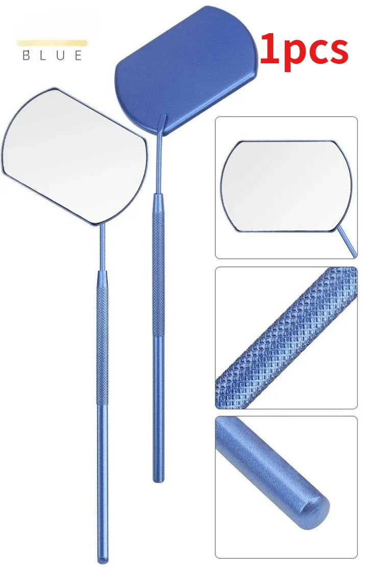 Magnifying Eyelash Extension Mirror – Stainless Steel Handle Lash Extension Mirror HIP C778-Blue 1pcs