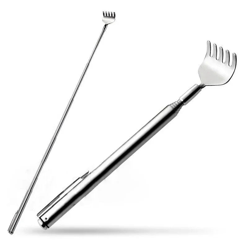 Telescopic Stainless Steel Back Scratcher – Extendable Back Scratcher HIP C630-silver 1pcs