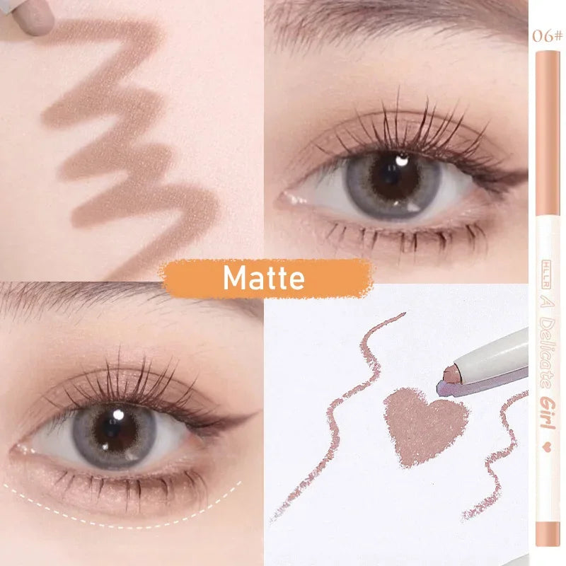 Champagne Gold Lying Silkworm Shadow Pen Natural Matte Pearlescent Water Proof Lasting Glitter Eyeliner Eye Makeup Beauty Tools HIP 06