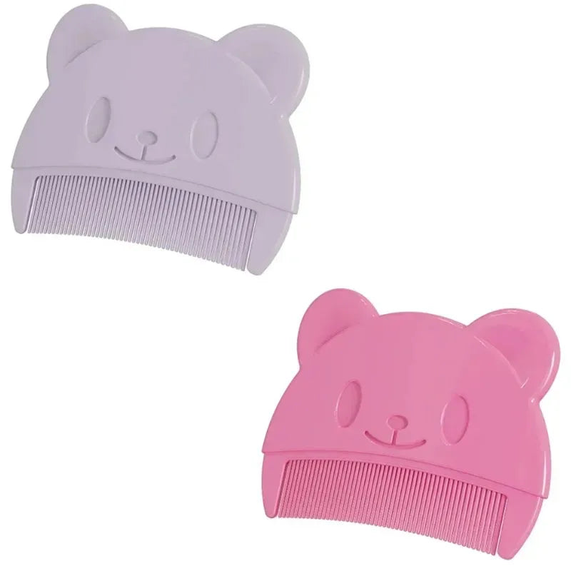 Bear-Shape Baby Comb – Newborn Cradle Cap & Bath Hair Care Baby Hair Comb HIP C68-A-1purple 1Pink