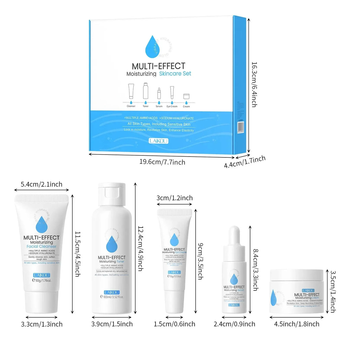 LAIKOU 5-Piece Deep Hydration Skincare Set for Dry Skin Skincare Gift Set HIP