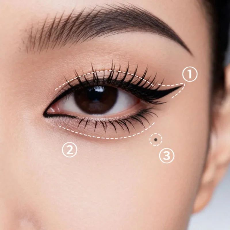 Eye Makeup Stamp Pen Set Portable in Black Box - 3s Fast Application, Lower Eyelash Included, Multi-Purpose for Eyeliner & Mole HIP