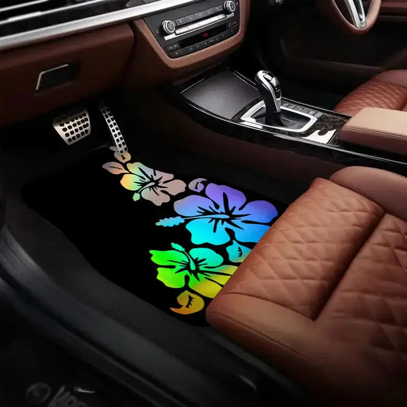 4-Piece Floral Car Floor Mats – All-Season Universal Fit Car Floor Mats HIP