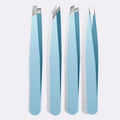 4-Piece Stainless Steel Precision Eyebrow Tweezer Set Eyebrow Tweezer Set HIP C518-Blue 4pcs