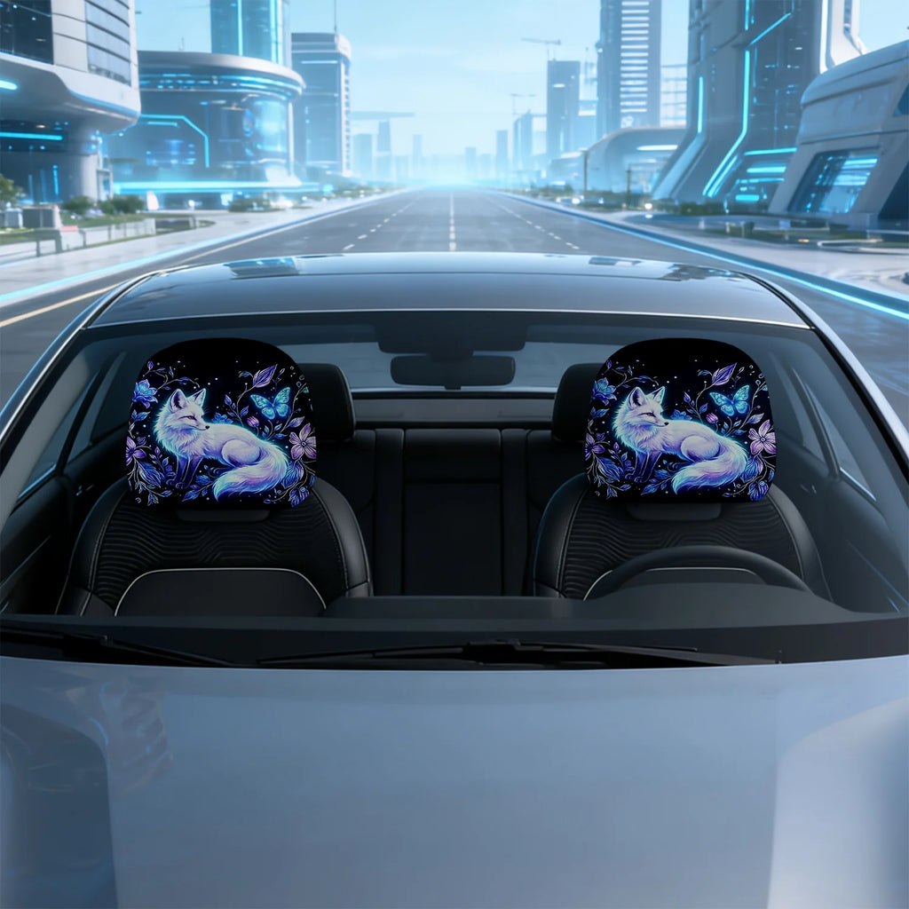 2-Pack Fox Floral Car Seat Headrest Covers – Washable Car Headrest Cover HIP