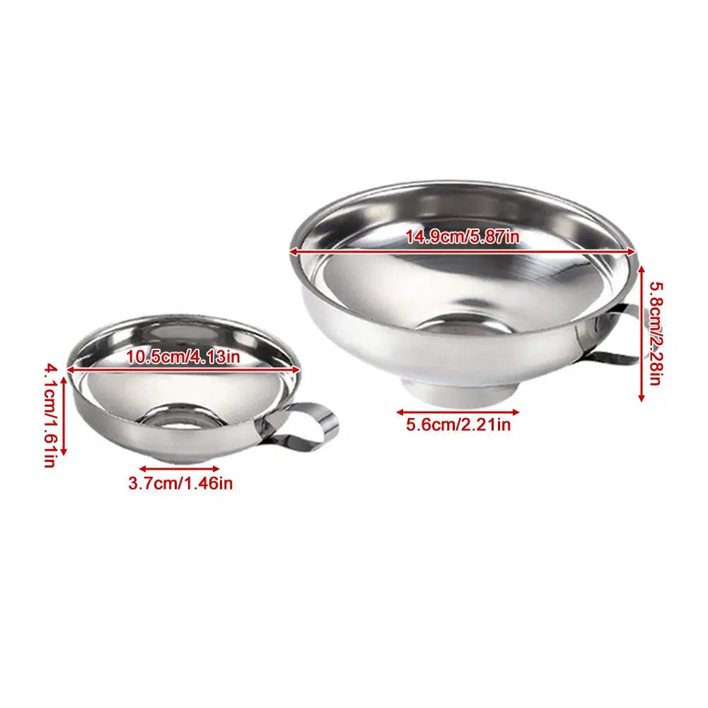 Stainless Steel Wide Mouth Funnel Canning Funnel Cup Jam Salad Dressing Hopper Filter For Jar Canned Filteroil Wine Water Spices HIP