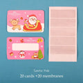 20pcs Cartoon Christmas Scratch Card Children's Christmas Handwritten Interactive Scratch Award Card Reward Lucky Scratch Decor HIP Santa Pink