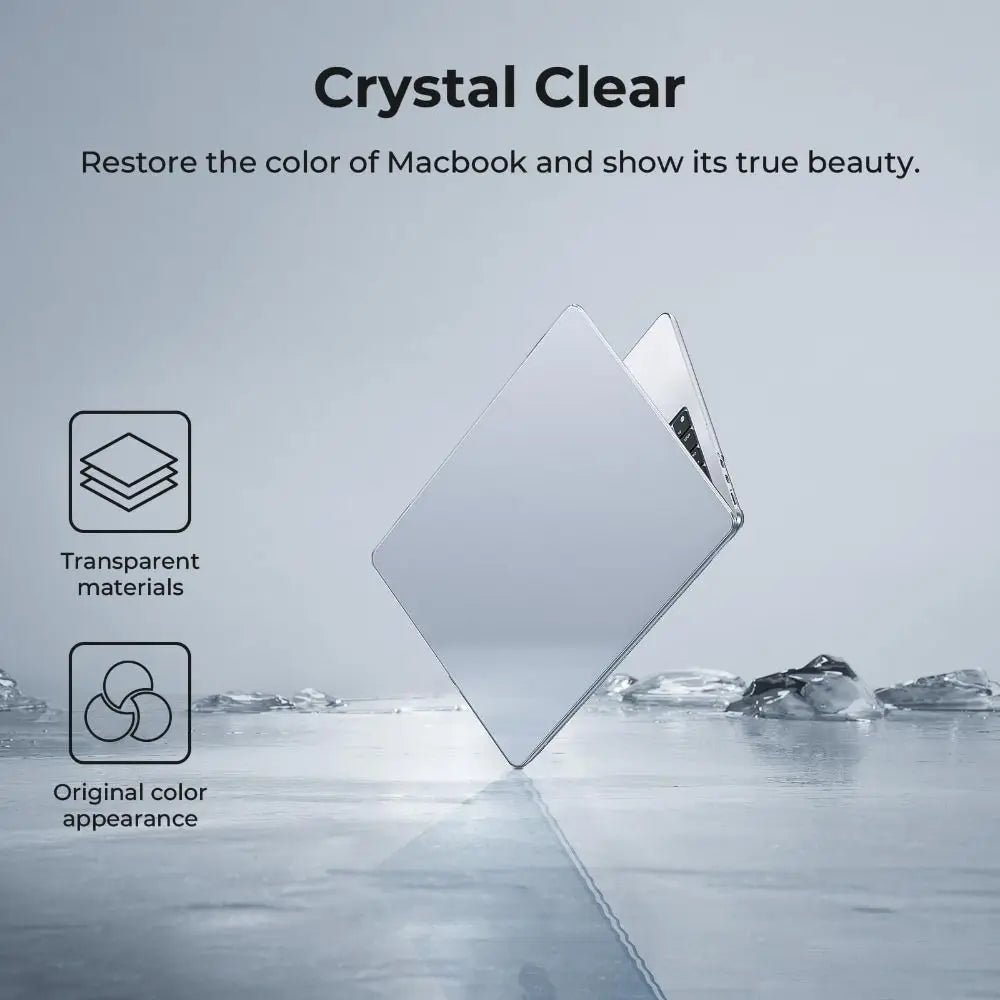 Clear Hard Shell Case for MacBook Air 13.6" M2 M3 M4 M5 Laptop Protective Case HIP