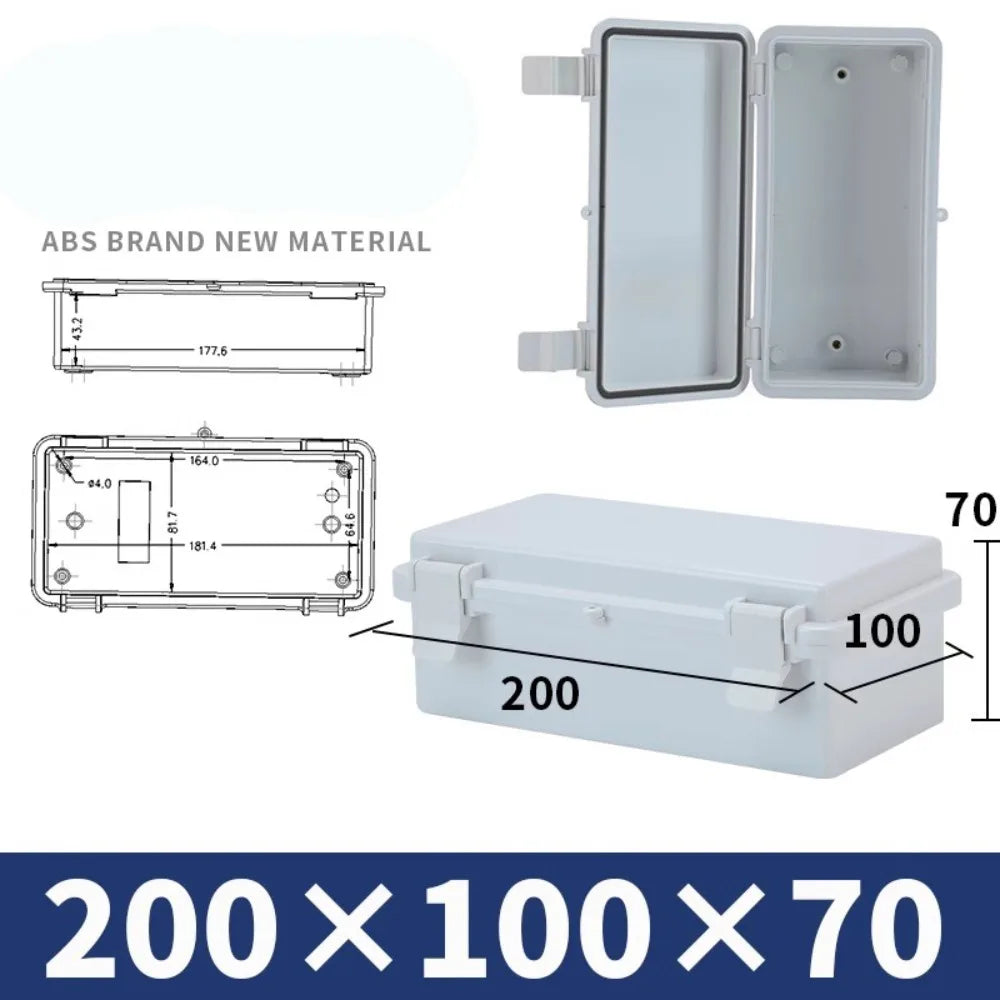 IP67 Waterproof Junction Box – Outdoor ABS Electrical Enclosure Electrical Junction Box HIP 200-100-70mm