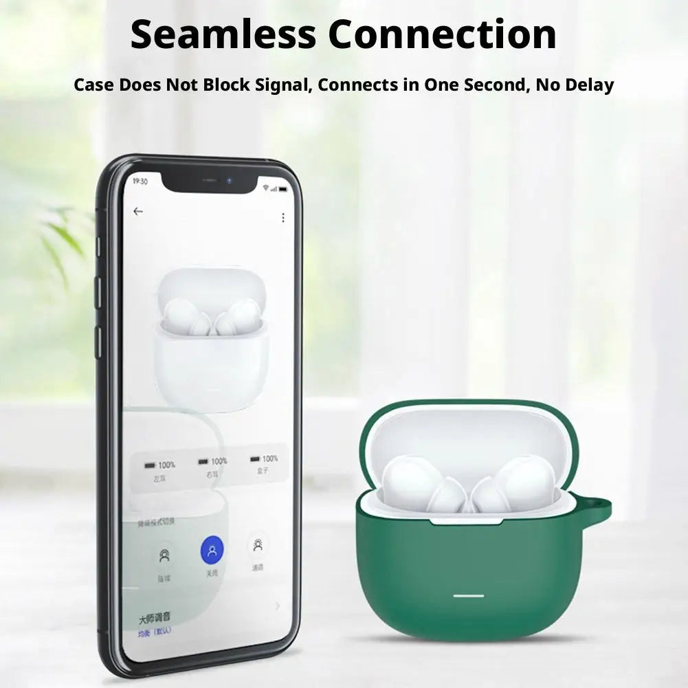 Earphone Case Protective Cover For REDMI Buds 8 Lite Silicone Protective Case Full-coverage Protection Shell With Carabiner HIP