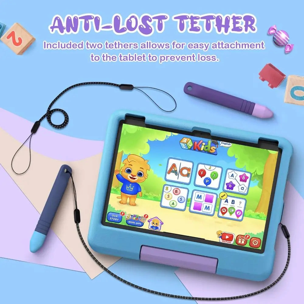 Kids Silicone Stylus Pen – Anti-Roll, Anti-Lost Tether Kids Tablet Stylus HIP
