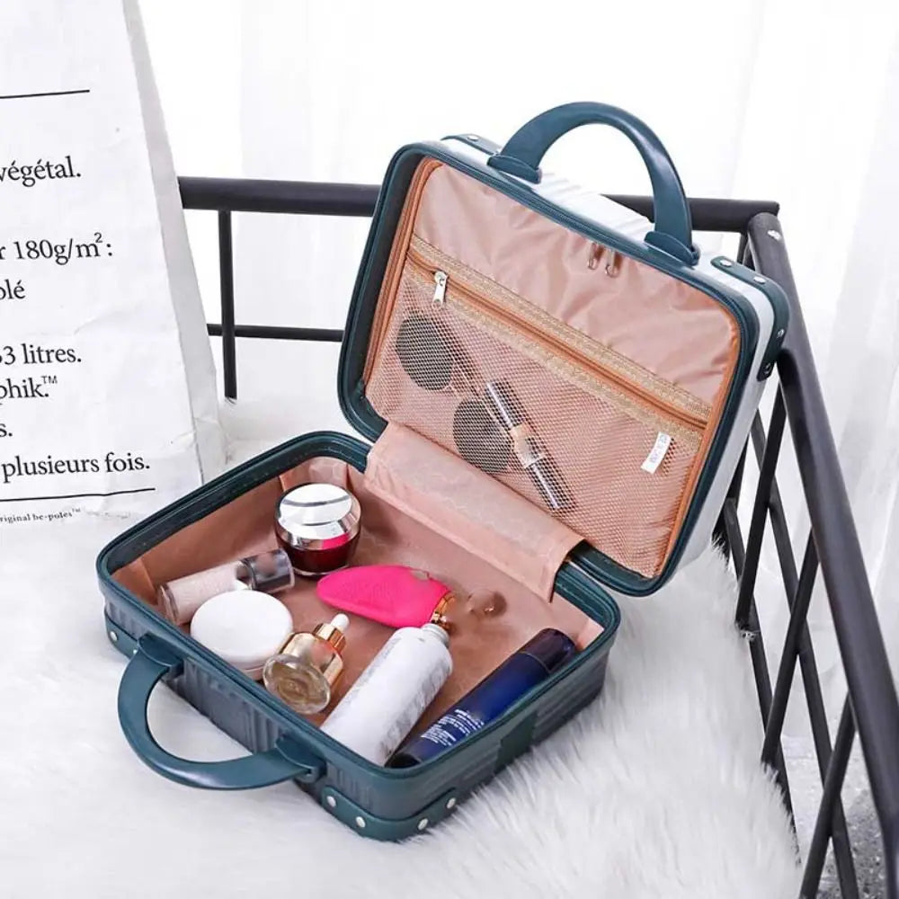 14" Mini Travel Makeup Suitcase with Password Lock | ABS Travel Makeup Case HIP