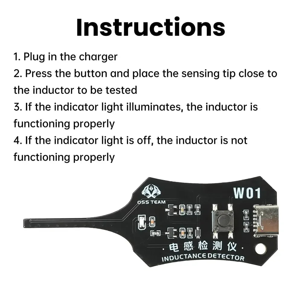 W01 Inductor Detector – Phone Motherboard Coil Tester Tool PCB Coil Tester HIP