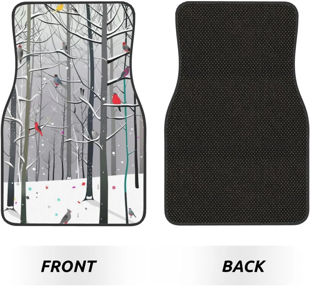Winter Forest Birds Car Floor Mats – 4-Piece All Weather Set Car Floor Mats HIP