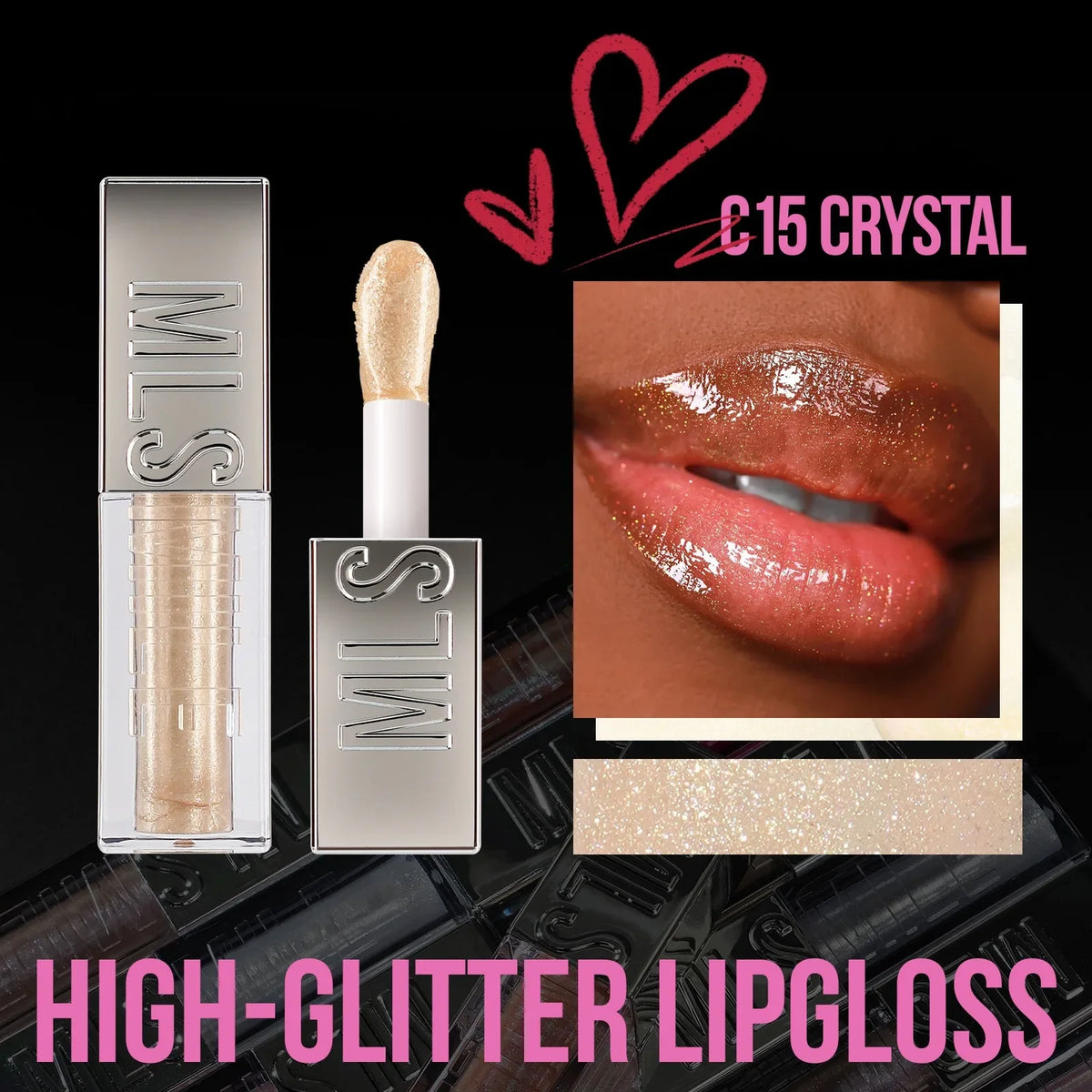 Wet Shiny Liquid Lip Gloss Diamond Shimmer Glitter Big Brush Lip Plumper Oil 6Colors Sparkling Highgloss Sequins Pearly Makeup HIP 05