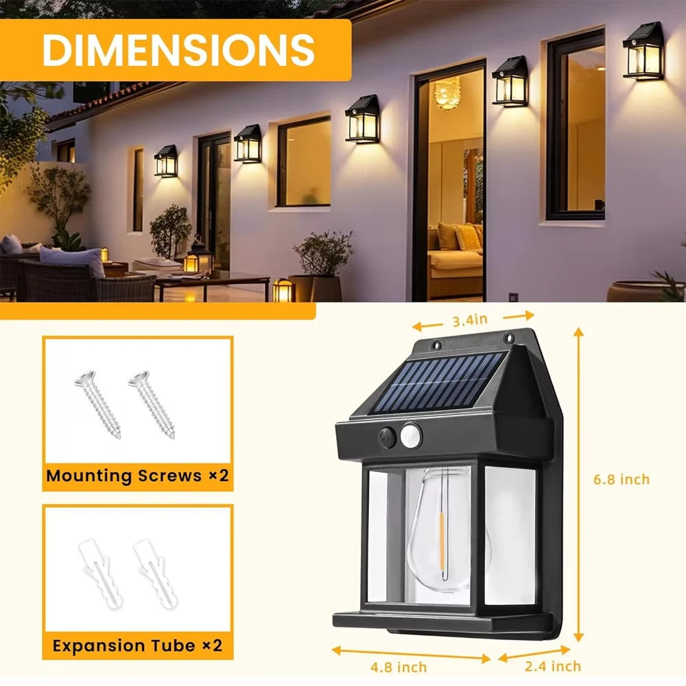 Solar Outdoor Wall Lamp – Waterproof Garden Night Light Solar Wall Light HIP