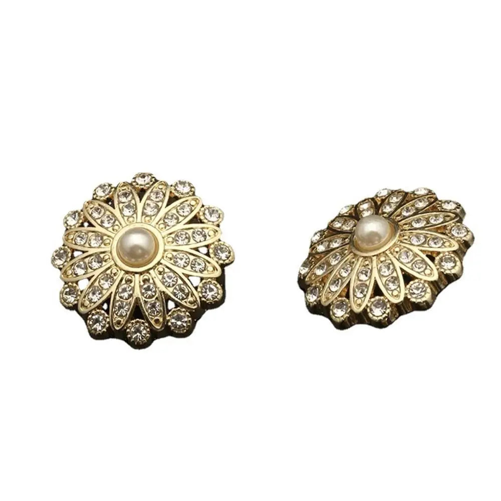 10-Pack Retro Metal Pearl Diamond Buttons – DIY Sewing Decorative Sewing Buttons HIP