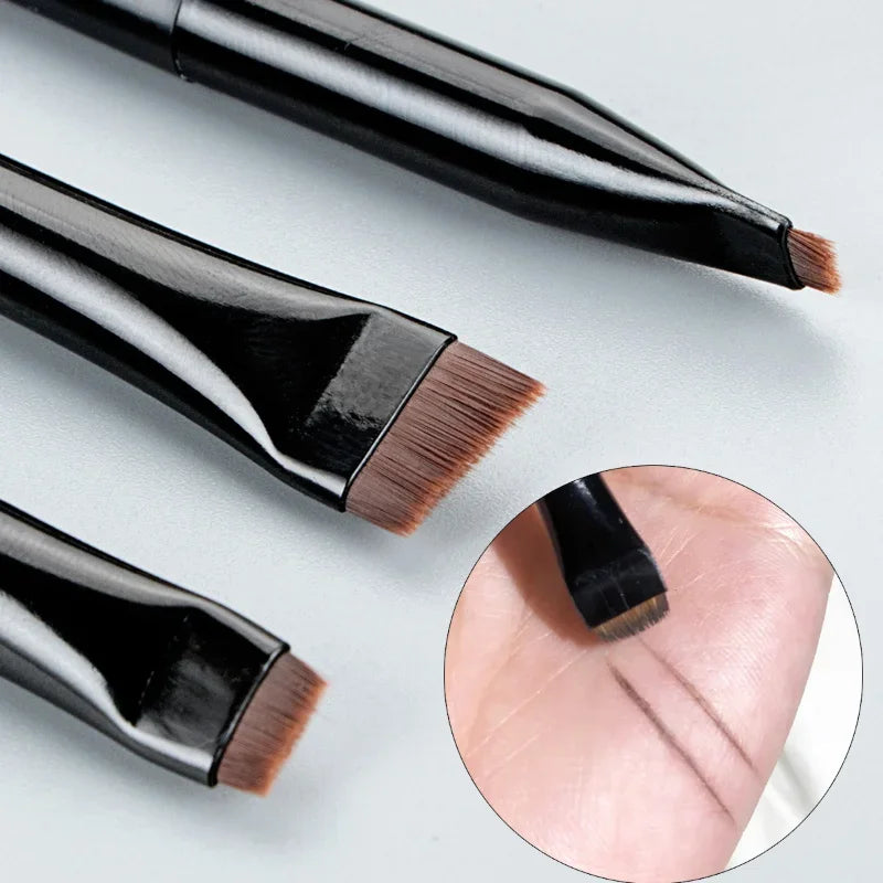 3-Piece Eyeliner & Eyebrow Brush Set – Flat Blade Makeup Brushes Eye Makeup Brush Set HIP
