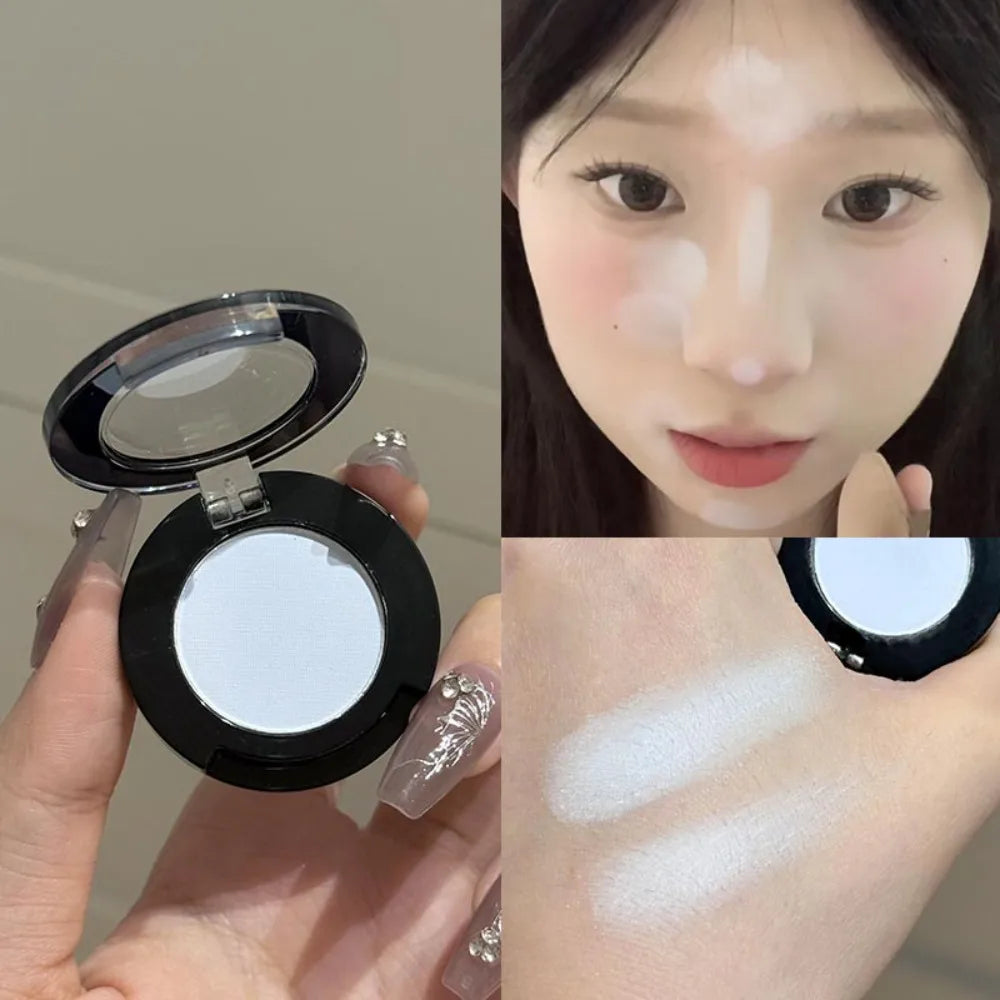 Eyeshadow Illuminator Matte White Highlighter Brighten Palette Lasting Shimmer Glitter Highly Pigmented Monochrome Eyes Makeup HIP