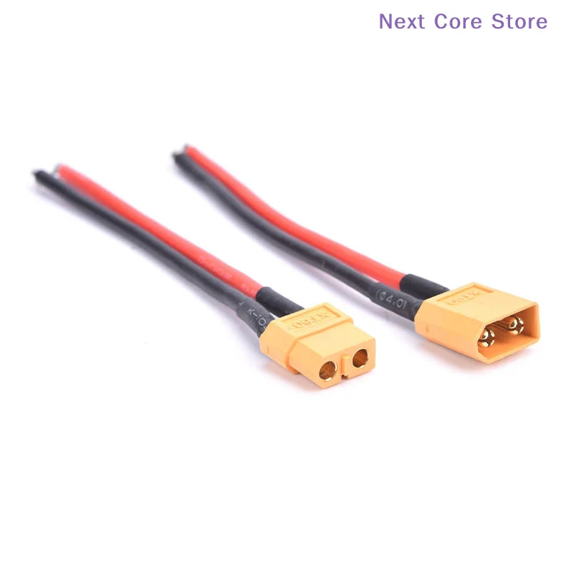 XT60 Male & Female Connector Pair – 14 AWG Silicone Wire RC Battery Connector HIP