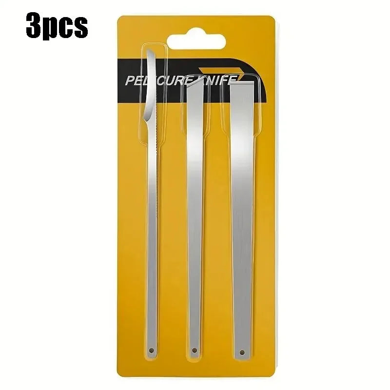3-Piece Stainless Steel Pedicure Foot Care Tool Set | HIP Pedicure Tool Set HIP C555-silver 3pcs