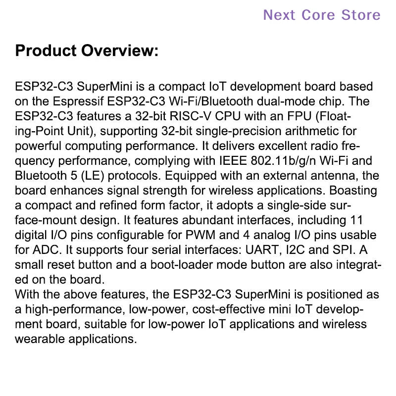 ESP32-C3 Super Mini Dev Board – 4MB Flash, WiFi & BT Microcontroller Dev Board HIP