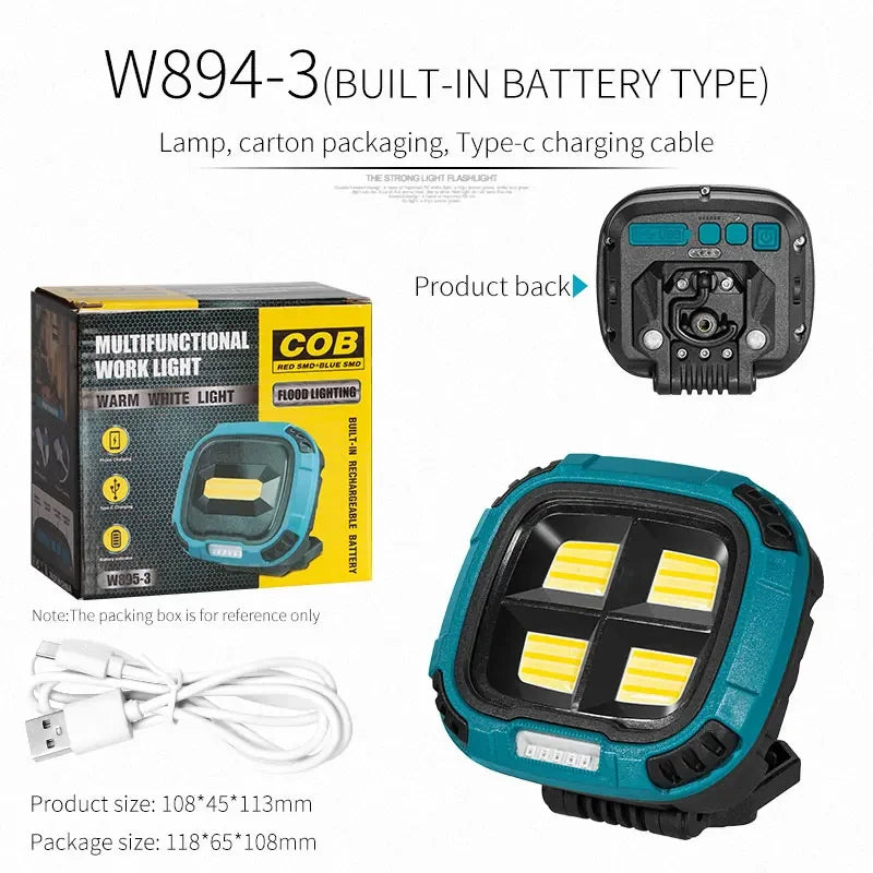 ESMARTER 1000-Lumen Magnetic LED Flashlight with Power Bank Rechargeable LED Flashlight HIP W594-3biult-in blue