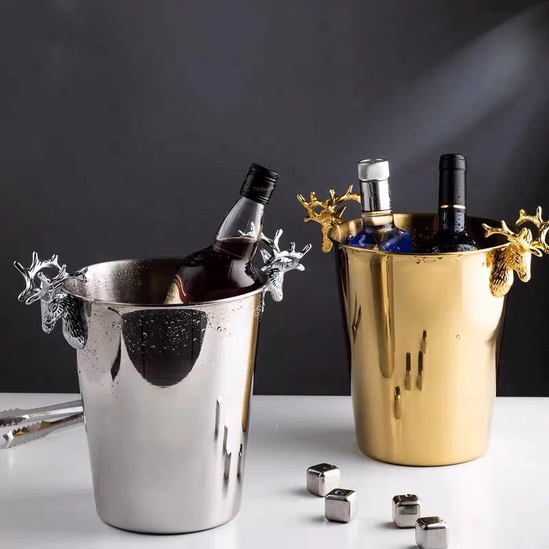 Stainless Steel Ice Bucket 2.2L & 5L – Wine & Champagne Chiller Ice Bucket Chiller HIP