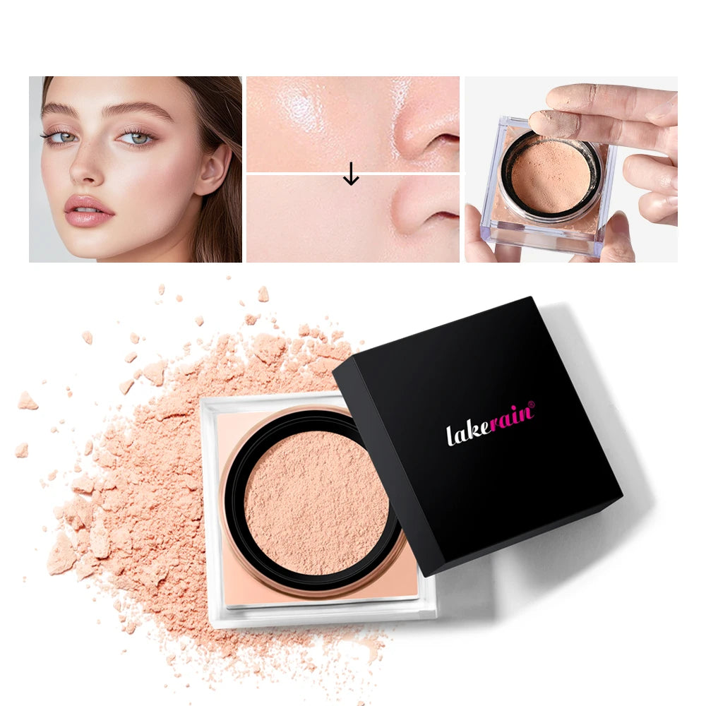 Loose Baking&Setting Powder and Puff Long Lasting Waterproof Oil Control Matte Setting Powder Natural Brightening Face Cosmetics HIP