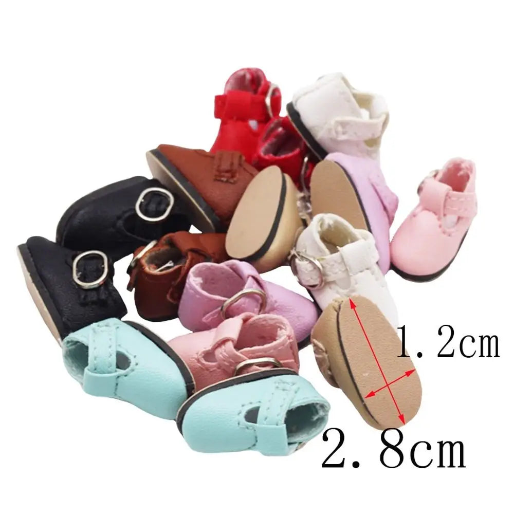 BJD Doll PU Leather Mini Princess Shoes 2.8cm – Multicolor Doll Accessories HIP