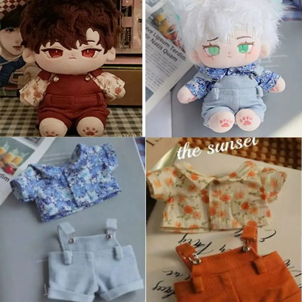 Mini Doll T-Shirt & Overalls Set – Fits 20cm Cotton Dolls Doll Clothing Set HIP