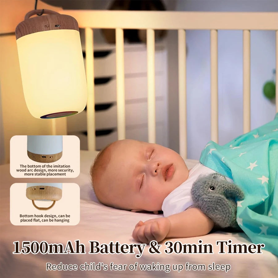Rechargeable LED Table Lamp RGB Dimmable Touch Bedside Lamp Timer Reading Night Light Bedroom Living Room Decor Nursery Gifts HIP