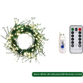 Waterproof Green/Silver Wire LED Copper Wire Firecracker String Lights Battery Box/USB Powered With Remote Christmas Decoration HIP USB 3M Warm White