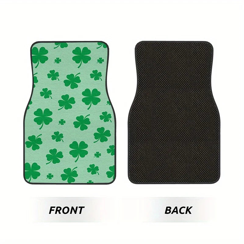 4-Piece Four-Leaf Clover Crystal Velvet Car Floor Mats Set Car Floor Mats HIP