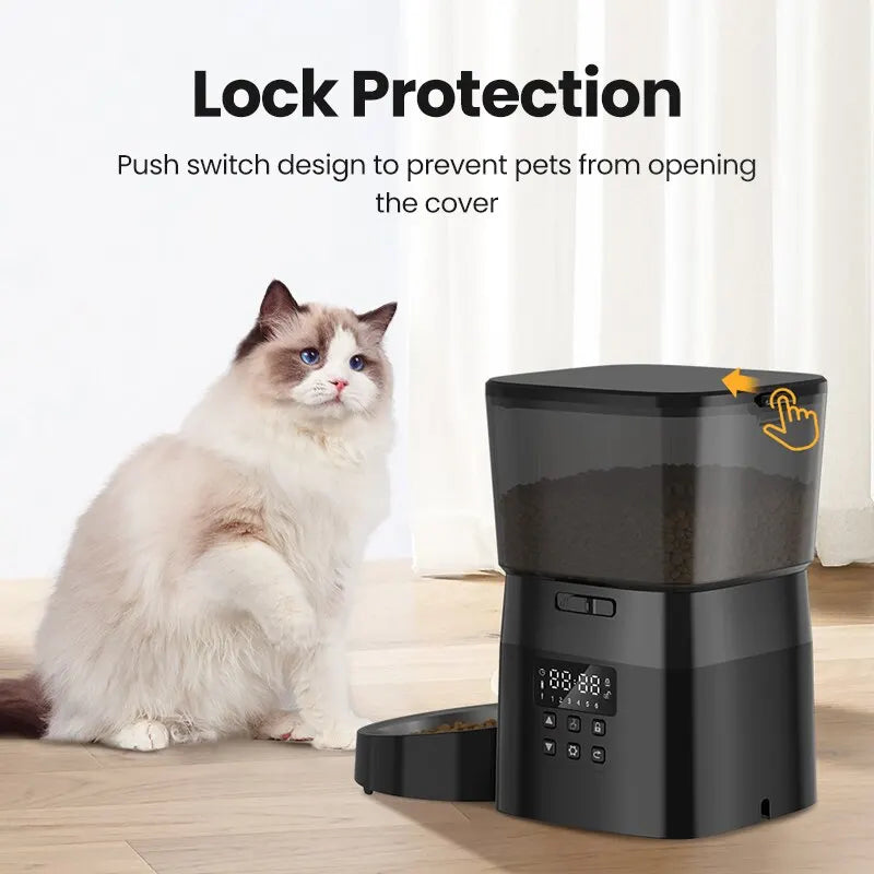 ROJECO Automatic Pet Feeder Button Version Auto Cat Food Dispenser Accessories Smart Control Pet Feeder For Cats Dog Dry Food HIP