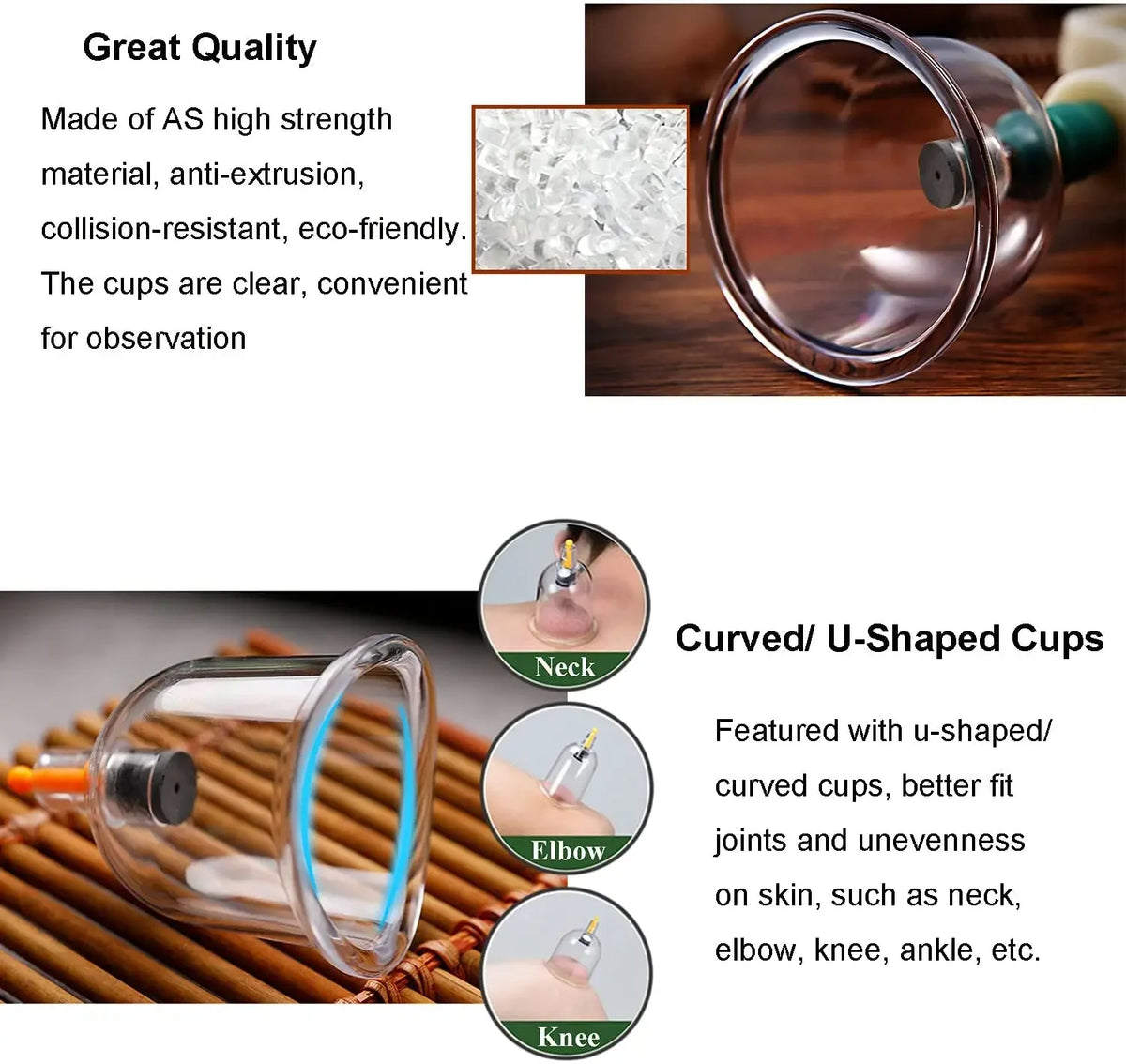 Vacuum Cupping Set 6 & 12 Cup Kit with Pump Gun Cupping Therapy Set HIP
