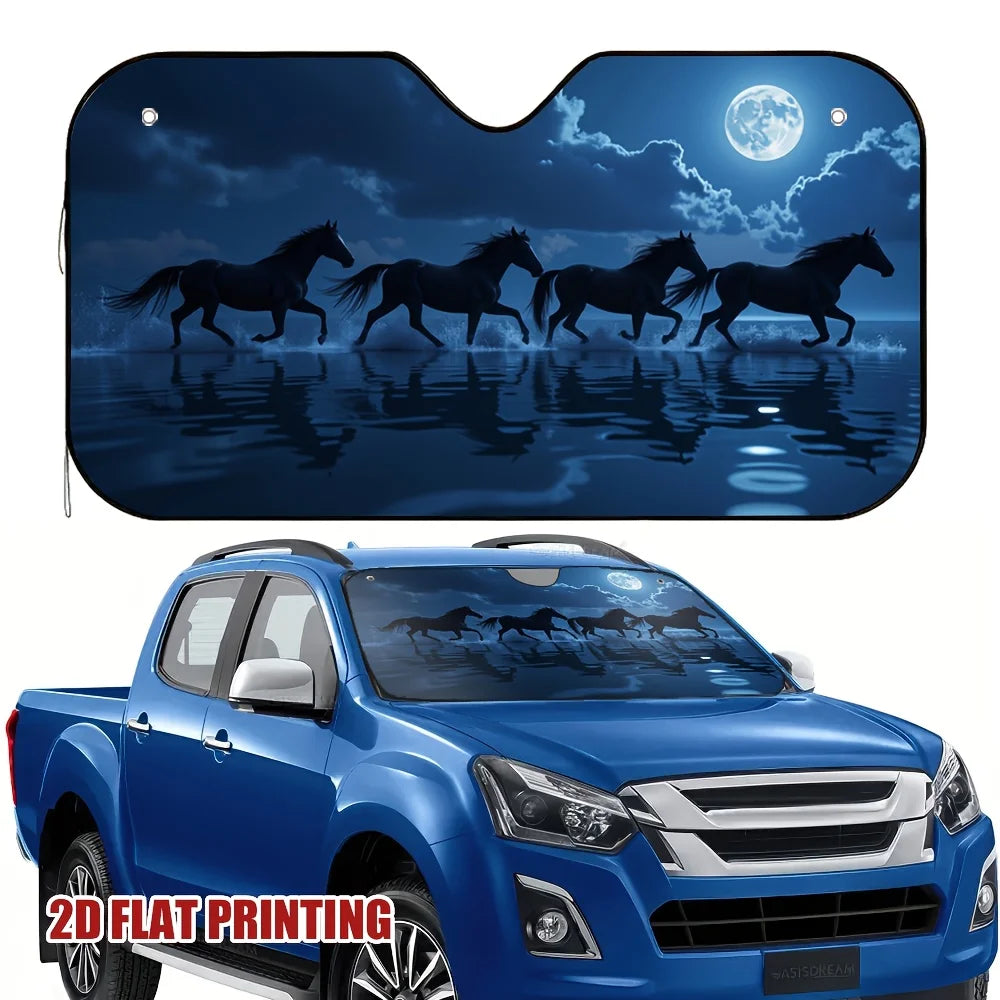 2D Car Windshield Sunshade – UV Protection Polyester Print Car Windshield Sunshade HIP S
