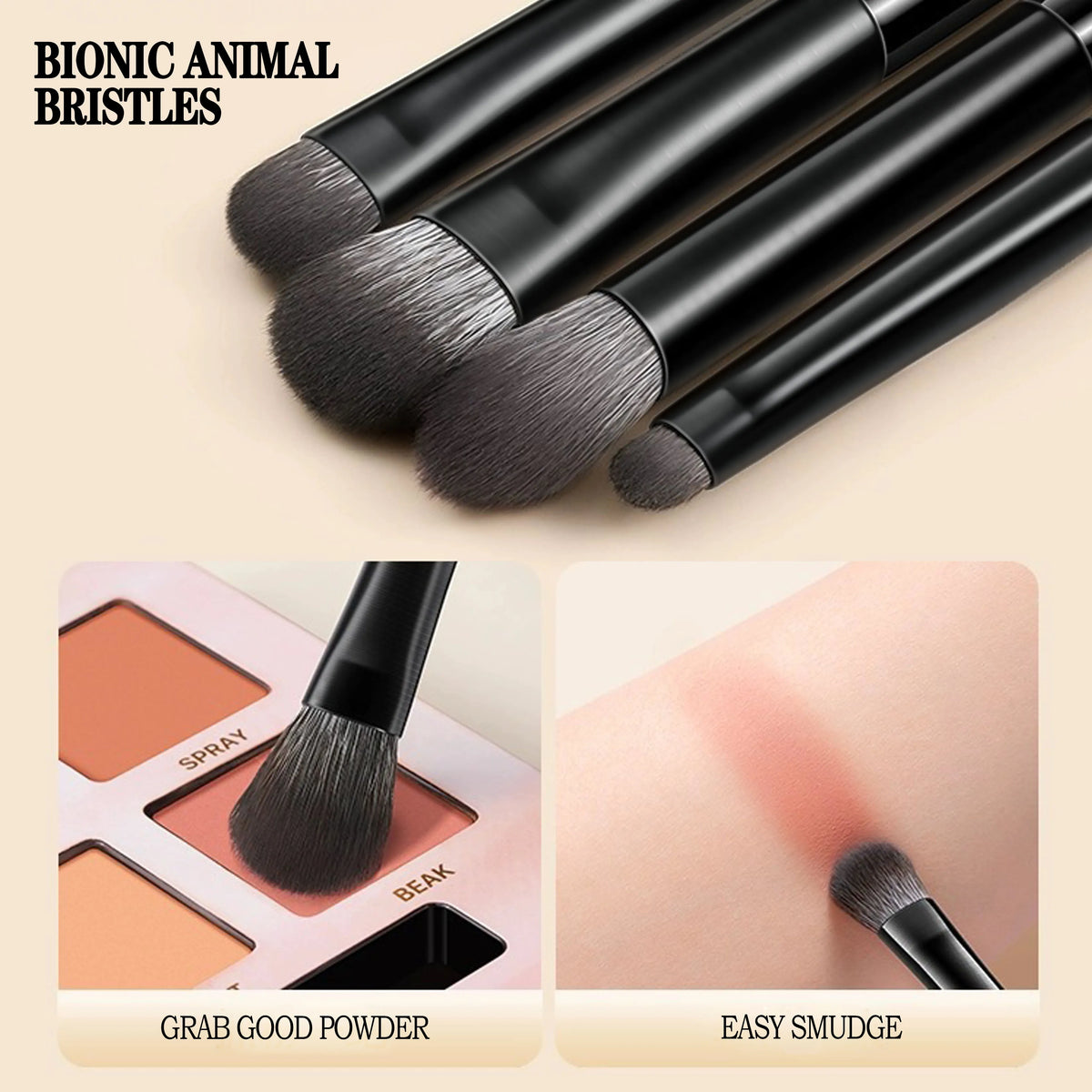 6-Piece Eye Makeup Brush Set – Soft Wool Fiber Blending Kit Eye Makeup Brush Set HIP