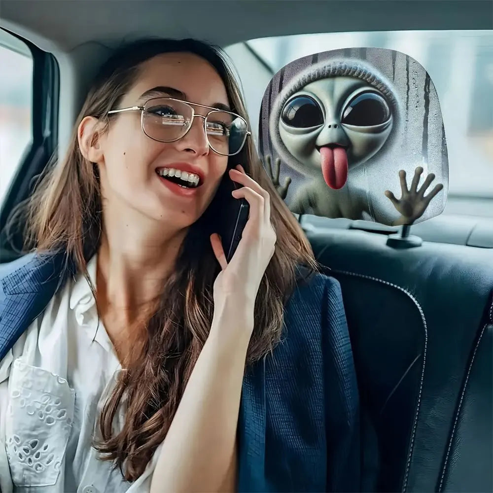 2-Pack Alien Print Car Headrest Covers – Universal Fit Car Headrest Covers HIP