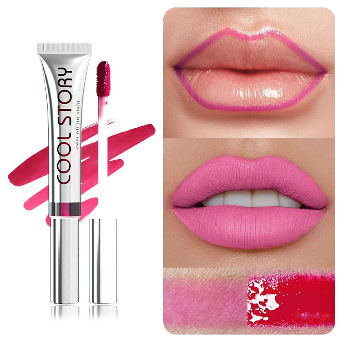 1pc Dark Brown Lip Liner Tattoo Peel Off Lipgloss Matte Lip Tint Contour Stain Waterproof Lasting Tear-off Lipstick Cosmetic HIP 105-1pc