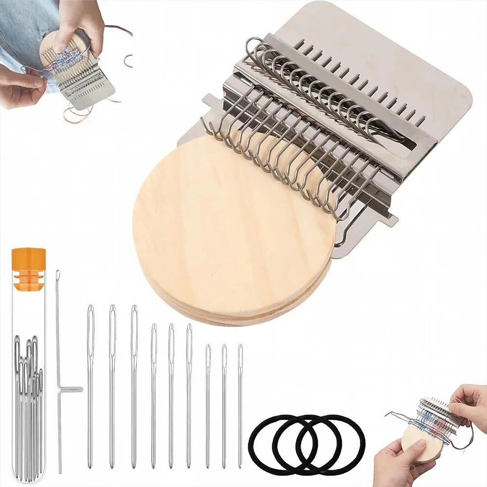 Portable Small Darning Machine Mending Jean Clothe Fabric Repair Practical Knitting Tool Wooden Hand Tapestry Loom Weaving Frame HIP